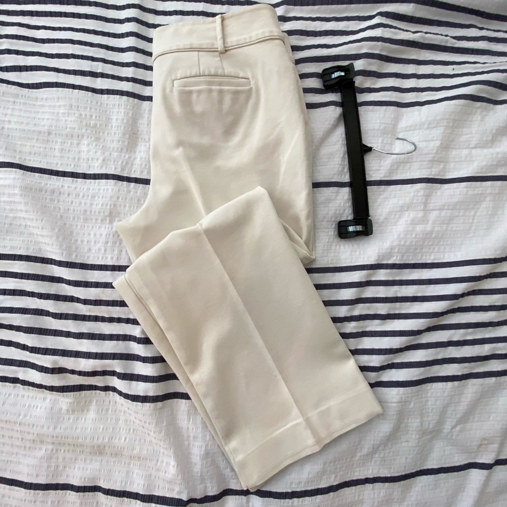 Wool blend career wide leg pants